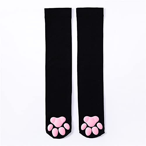 Mfacl Muslo Alto Calcetines Calcetines Altos de la Rodilla para Mujer - Japonés 3D Paw Paw Lolita Kawaii Socks para Mujeres Gater Cat PAJAS Pads Mish CALDOS Altos sobre Rodilla