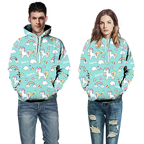 Mfacl Sudadera con Capucha para Hombre Sudadera para Mujer Harajuku Top Ropa Manguito de Manga Larga Suéter de suéter de Moda Ocasional Ropa de Pareja Suelta (Color : As Show, Size : M)