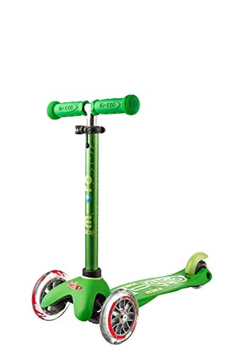 Micro® Mini 3en1 Deluxe. Patinete evolutivo 3 Ruedas, 1,5 - 5 años, Manillar Regulable 48-68cm, Asiento de Aprendizaje. (Verde)