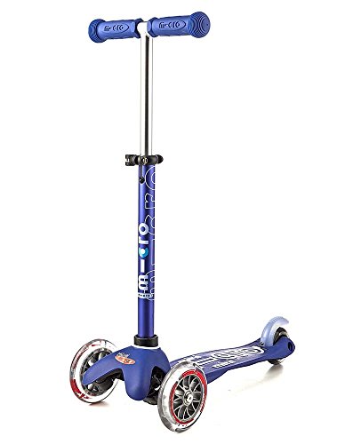 Micro® Mini Deluxe, Original Design, Patinete 3 Ruedas, 2-5 Años, Peso 1,95kg, Carga Máx: 50kg, Altura 48-68cm, Rodamientos ABEC 9, Plataforma Antideslizante. (Azul, Talla Única)