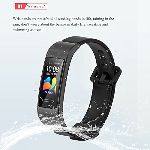 Mijobs Correa Compatible con Huawei Band 3/Band 3 Pro/Band 4 Pro Correas de Silicona Pulsera Suave y Transpirable para Mujer y Hombre Correas para Huawei Band 4 Pro/Band 3 Pro/Band 3