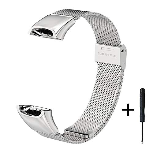 MIJOBS Correa Compatible con Huawei Band 4 Correas, Honor Band 5i Correa Metal Pulsera de Repuesto Correas de Acero Inoxidable para Huawei Band 4 Pulsera Honor Band 5i Pulseras