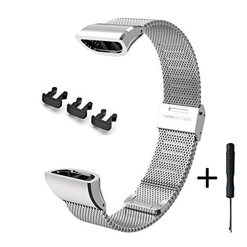 MIJOBS Correa para Band 4 Pro Huawei Band 3 Pro Correa Metal Acero Inoxidable Pulsera de Repuesto con Herramienta de Extracción de Eslabones Reemplazo Compatible con Huawei Band 4 Pro/3 Pro/3