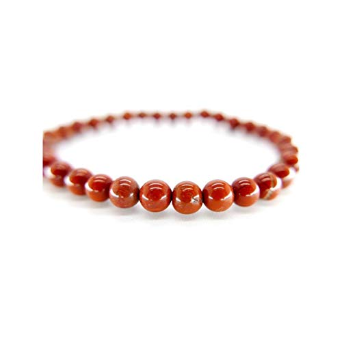 Mineral Import Pulsera de Jaspe Rojo Bolas 6mm - 3969VC