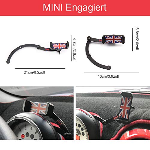 Mini Cooper Soporte para teléfono móvil, plegable Invisible 360 ° Rotación Coche Soporte para GPS para Mini Cooper R55 R56 R57 R60 R61 (Mini R)