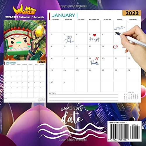 Mini World: OFFICIAL 2022 Calendar - Video Game calendar 2022 - Mini World -18 monthly 2022-2023 Calendar - Planner Gifts for boys girls kids and ... games Kalendar Calendario Calendrier). 2