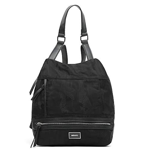 Misako – Mochila Antirrobo de Mujer EGUNI 11 X 28 X 30 cm en Color Negro | Mochila práctica con Bolsillo Principal en la Parte de atrás | Bolso de Hombro de Mujer