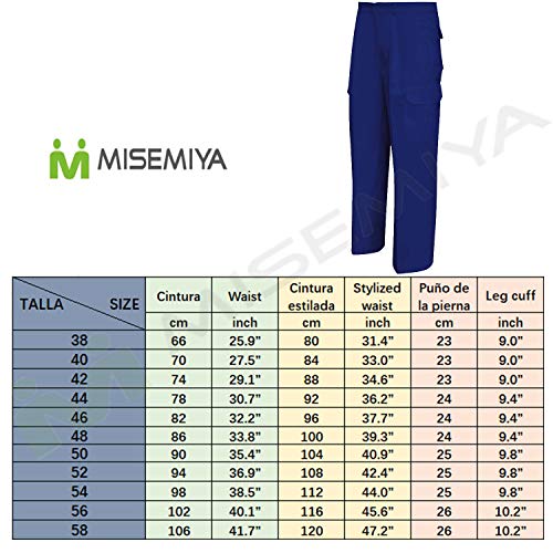 MISEMIYA 872 Pantalón de Trabajo, Azul Marino 8, ((44 : Cintura:78-88cm)) para Hombre