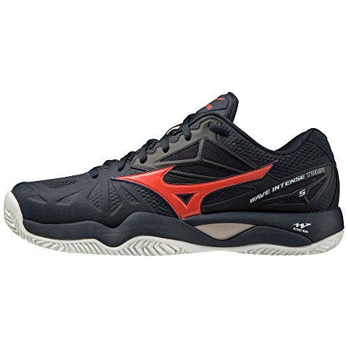 Mizuno Wave Intense Tour 5CC, Zapatillas de Tenis Hombre, Salute/Ignition Red/Platinum Gold, 45 EU
