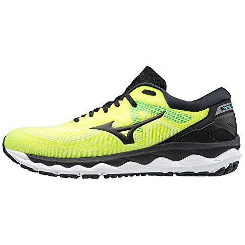 Mizuno Wave Sky 4, Zapatillas Deportivas Hombre, Safety Yellow/Black/Atlantis, 41 EU