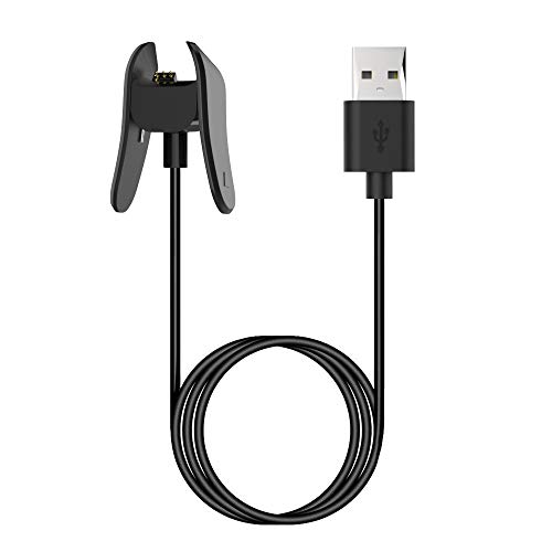 MoKo Cargador Compatible con Garmin Vivosmart 4, 1M Reemplazo de Cable de Carga de Sincronización de Datos USB con Soporte de Clip de Carga para Garmin Vivosmart 4 - Negro