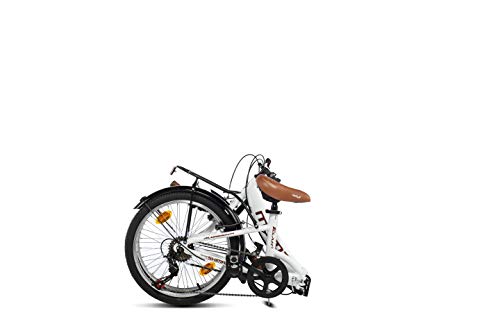 Moma Bikes Bicicleta Plegable Urbana SHIMANO FIRST CLASS 20" Alu, 6V. Sillin Confort, Blanco