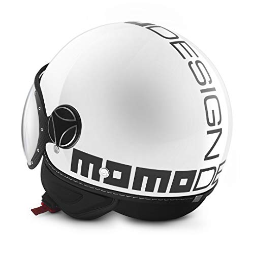 MOMO Design - Casco Classic blanco brillante y negro, talla L