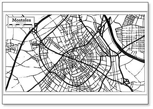 Mostoles - Imán para nevera, diseño de mapa de la ciudad de España