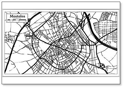 Mostoles - Imán para nevera, diseño de mapa de la ciudad de España