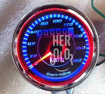 Motocicleta Clásico LED dual cuentakilómetros Speed ​​Speedo Meter Medidor 60mm