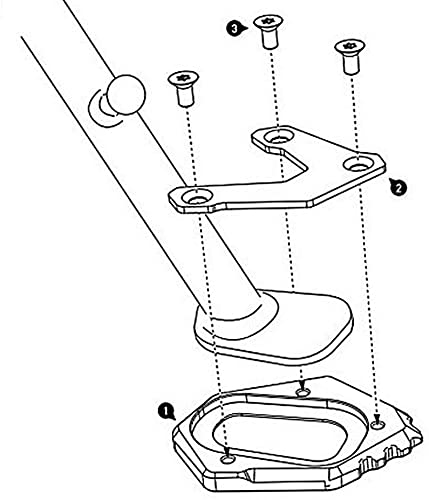 Motocicleta Soporte Lateral para Yamaha YZF-R3 YZFR3 ABS YZF-R25 YZF R3 R25 2015-2020, Kickstand Pie Placa Agrandar Almohadilla ExtensióN Pata de Cabra con Logo Accesorios