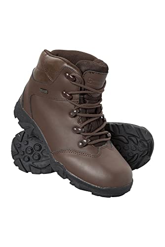 Mountain Warehouse Canyon La Barranca Embroma los Cargadores Impermeables - Calzado Transpirable para niños, Botas Impermeables, Suela Vibram para Toda estación Marrón 35