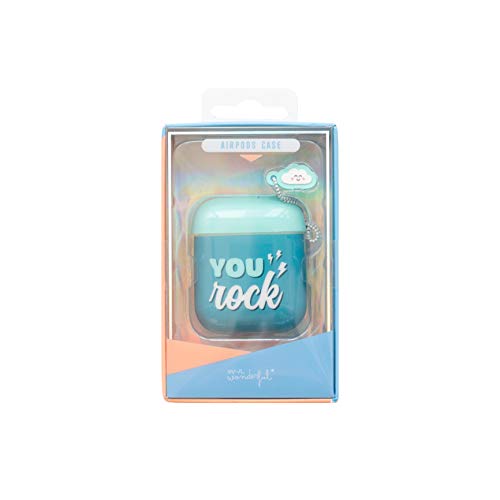 Mr Wonderful Wondee Funda Slim de TPU brillo con texto "You Rock" para Airpods Apple, Compatible con Airpods 1 & 3