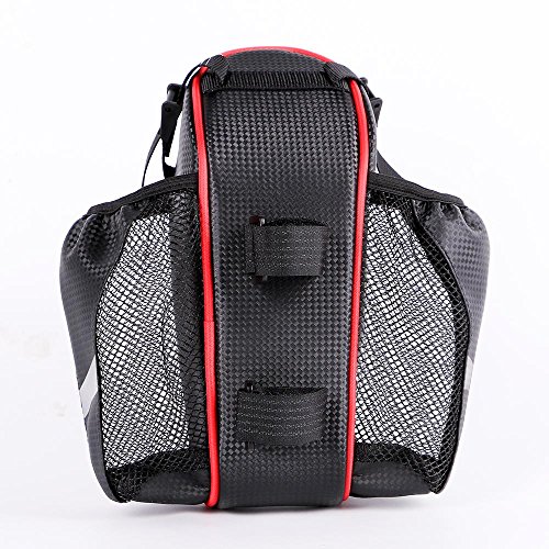 MSKAY Bolso de la Bici de 2 Bolsillos Bolso del Asiento del alforjas de la Bicicleta Bicicleta de montaña MTB Carretera Asiento Trasero Bolsa con Cinta Reflectante para una conducción Segura, Red