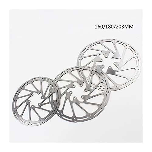 MTB Bike Bike Disc Freno Rotor Acero Inoxidable Línea central 160/180 / 203mm Bicicleta Bicicleta Hidráulico Discos de freno Rotores 6 Tornillos para SRAM Freno de Bicicleta Accesorio de Ciclismo