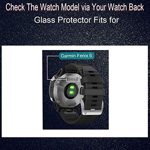 MWOOT Compatible con Garmin Fenix 6 Protectores Cristal Templado [4 Unidades] y Funda Silicona [2 Unidades], 9H Dureza Resistente a Arañazo Protector Pantalla para Proteccion