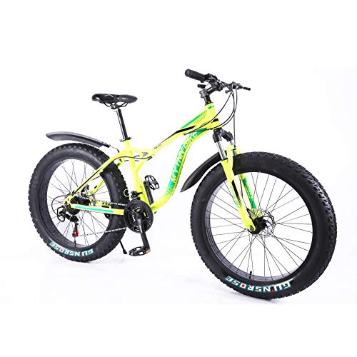 MYTNN Fatbike - Bicicleta de montaña (26 pulgadas, 21 marchas, estilo Shimano 2020, 47 cm), color amarillo