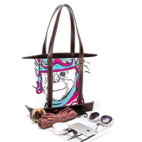 NaiiaN Bolsos de hombro para madres, mujeres, niñas, señoras, estudiantes, bolso de mano, mono con casco, correa ligera, bolsos, monedero, compras