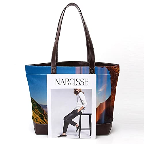 NaiiaN Bolsos para madres, mujeres, niñas, señoras, estudiantes, bolso de mano, correa de peso ligero, bolsos de hombro, monedero, compras, cascada aérea