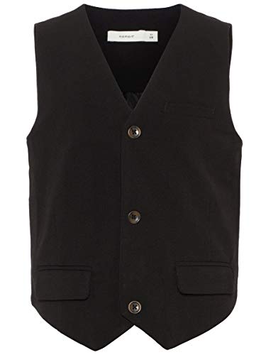 NAME IT Nkmingemann Waistcoat Noos Chaleco, Negro (Black Black), 125 (Talla del Fabricante: 110) para Niños