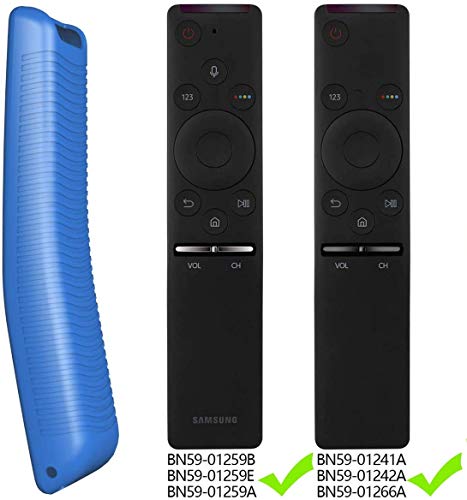 NANTING 2 PCS Funda protectora para control remoto de Smart TV serie Samsung BN59, Ligero,adecuado para fundas de silicona para niños,correa antideslizante a prueba de golpes y antipérdida(Azul+Verde)