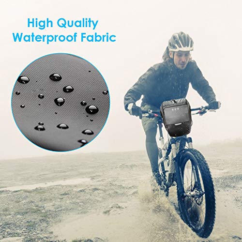 Nasjac Reflective Bike Handlebar Bag, Paquete de Cesta de Bicicleta de Marco Frontal Impermeable Accesorios para Herramientas de Ciclismo Bolsa de Almacenamiento con Bolsillo Interior