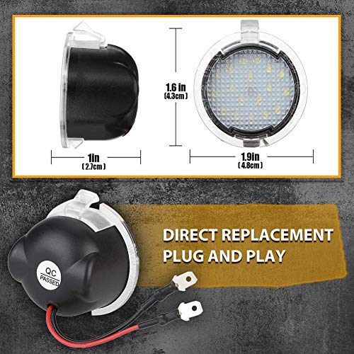 NATGIC 2pcs LED Luz Delantera Debajo del Espejo Luces del Espejo Retrovisor Luces del Charco del Espejo Retrovisor Lateral del Coche Luz de Bienvenida del Coche 12V - Blanco