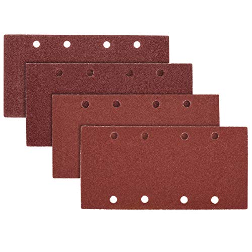 Navaris Set de 25x papel de lija - Papeles de lija para lijadora rectangular de banda de 93 x 187 MM - 10 unidades de grano P100 y 5 de P40 P60 P80