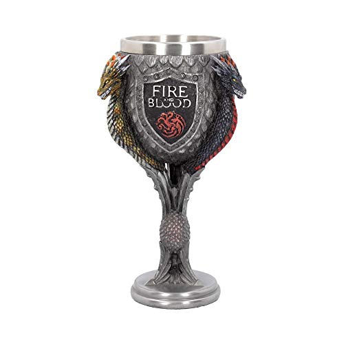 Nemesis Now House Targaryen - Cáliz de juego de tronos (23 cm), color gris