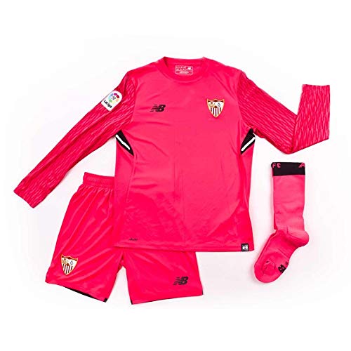 New Balance Sevilla FC Primera Equipación Portero 2017-2018 Niño, Conjunto, Fucsia, Talla LB