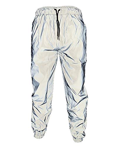 NewL Pantalones Reflectantes para Hombre Gris M