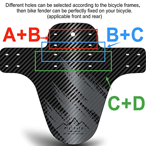 NICEDACK Guardabarros MTB, Guardabarros Bicicleta Montaña, MTB Mudguard Delantero y Trasero Compatible se Adapta a 26" 650B 27,5" 29 Pulgadas de Bici y Bicicleta Fat Mud Guard (Gris)