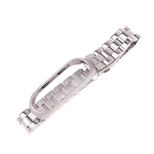 NICERIO Correa Compatible para Xiaomi Mi Band 4 - Correa de Metal de Acero Inoxidable Pulsera de Repuesto Pulsera de reemplazo Universal para Hombres Mujeres (Plata)