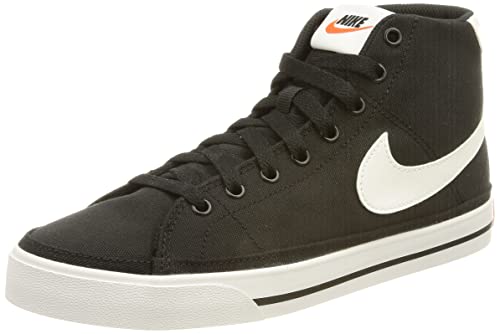 Nike Court Legacy Mid Canvas, Zapatos de Tenis Hombre, Negro Blanco, 41 EU
