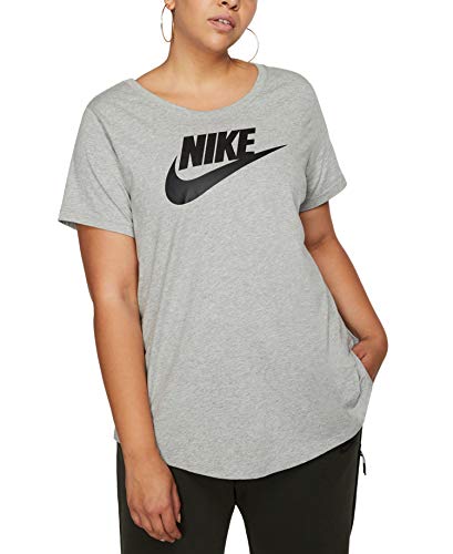 NIKE W NSW tee Essntl Futura Plus Camiseta, Mujer, dk Grey Heather/Black, 54/56