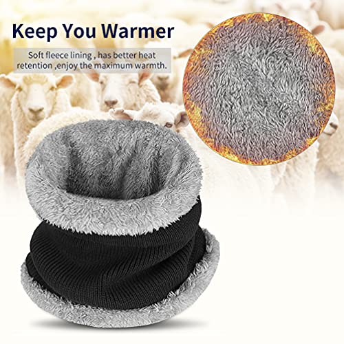 Niño Gorra Bufanda Guante Set - Tejer Lana Polar Calentador Cuello Capa Pantalla Táctil Mitones Suave Invierno Disfraz Correr Moto Bici Fútbol Deporte Frío Esqui Nieve Frozen Snowboard Navidad Año5-10