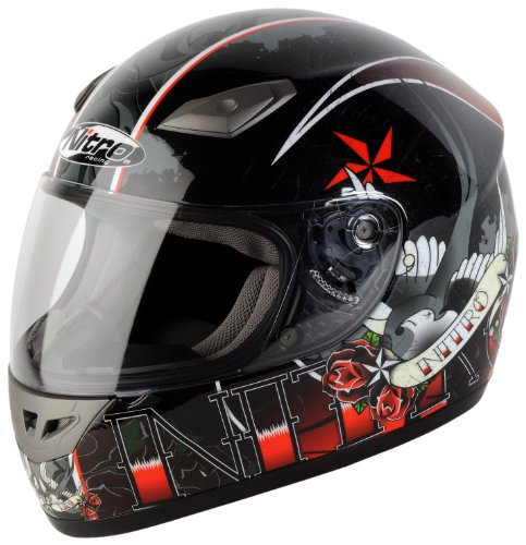 Nitro Tattoo - Casco Integral Negro/Rojo