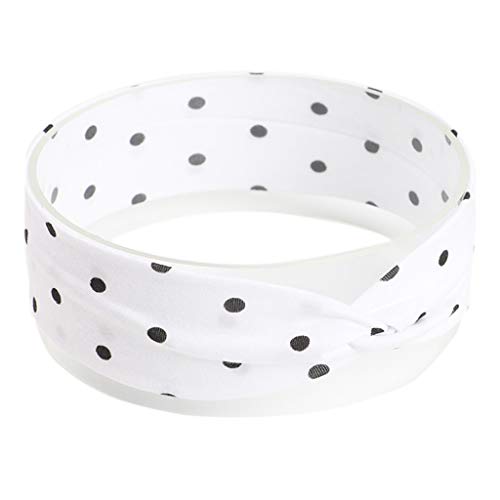 niumanery Newborn Baby Girls Cute Cross Twisted Knotted Hairband Polka Dot Printed Wide Headband Candy Color Elastic Stretchy Turban Cotton Cloth A