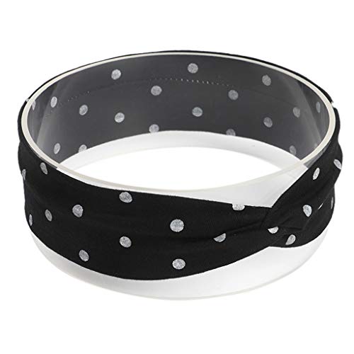 niumanery Newborn Baby Girls Cute Cross Twisted Knotted Hairband Polka Dot Printed Wide Headband Candy Color Elastic Stretchy Turban Cotton Cloth E