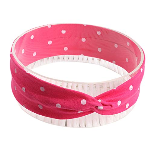niumanery Newborn Baby Girls Cute Cross Twisted Knotted Hairband Polka Dot Printed Wide Headband Candy Color Elastic Stretchy Turban Cotton Cloth E