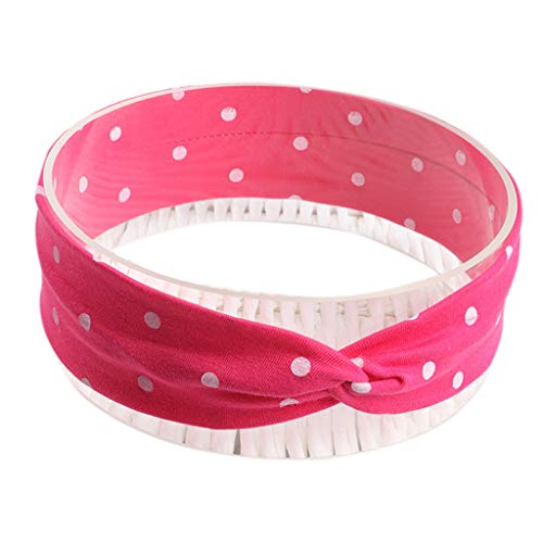 niumanery Newborn Baby Girls Cute Cross Twisted Knotted Hairband Polka Dot Printed Wide Headband Candy Color Elastic Stretchy Turban Cotton Cloth E