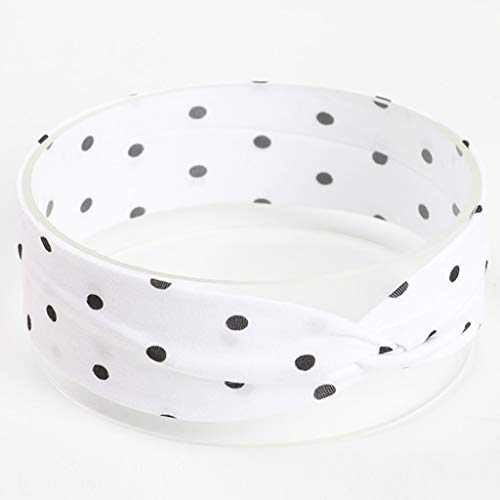 niumanery Newborn Baby Girls Cute Cross Twisted Knotted Hairband Polka Dot Printed Wide Headband Candy Color Elastic Stretchy Turban Cotton Cloth G