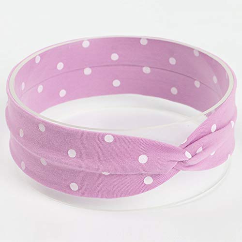 niumanery Newborn Baby Girls Cute Cross Twisted Knotted Hairband Polka Dot Printed Wide Headband Candy Color Elastic Stretchy Turban Cotton Cloth G