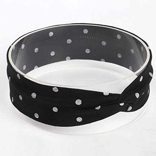 niumanery Newborn Baby Girls Cute Cross Twisted Knotted Hairband Polka Dot Printed Wide Headband Candy Color Elastic Stretchy Turban Cotton Cloth G